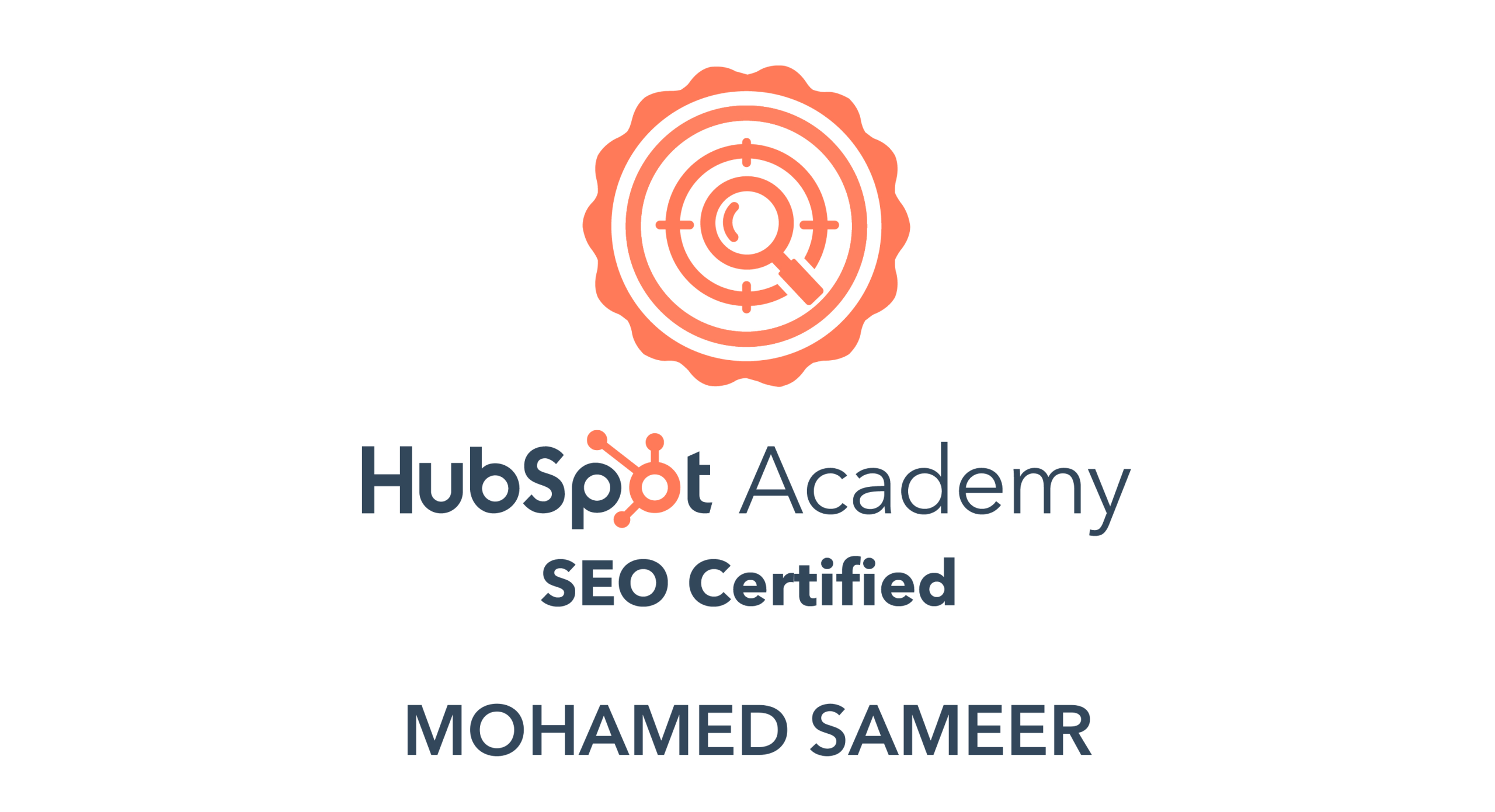 mohamed samir said hubspot seo Mohamed Samir Said Certificate