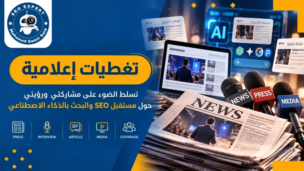 تغطيات إعلامية تسلط الضوء على مشاركتي ورؤيتي حول مستقبل SEO والبحث بالذكاء الاصطناعي